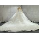 Round Neck Long Sleeves Ball Gown Wedding Dresses CBWD0035