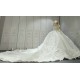 Round Neck Long Sleeves Lace Ball Gown Wedding Dress