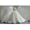 Round Neck Long Sleeves Luxury Pearl Wedding Dresses With Long Train CBWD0030