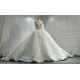 Round Neck Long Sleeves Luxury Pearl Wedding Dresses With Long Train CBWD0030