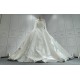 Round Neck Satin Ball Gown Wedding Dress 2023 CBWD0029