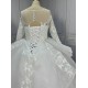 Round Neck Shawl Skirt Lace Ball Gown Wedding Dress CBWD0028