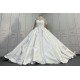 Satin Ball Gown Wedding Dress With Long Sleeves CBWD0024