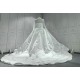 Satin Ball Gown Wedding Dress With Pearls CBWD0023