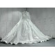 Satin Ball Gown Wedding Dress With Pearls CBWD0023