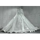 Satin Ball Gown Wedding Dress With Pearls CBWD0023