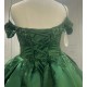 Satin Embroidery Emerald Green Prom Dresses kitchen Party Dress 022