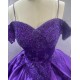 Satin Embroidery Emerald Purple Prom Dresses kitchen Party Dress CBWD0021