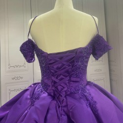 Satin Embroidery Emerald Purple Prom Dresses kitchen Party Dress CBWD0021