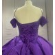 Satin Embroidery Emerald Purple Prom Dresses kitchen Party Dress CBWD0021