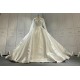 Satin Two In One Wedding Dress Mermaid Bride Dress With Ball Gown Over Skirt CBWD0020