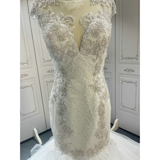 Sleeveless Mermaid Wedding Dress With Lace Top CBWD0018