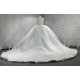 Sleeveless V Neck Lace Luxury Wedding Dress CBWD0016