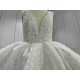 Sleeveless V Neck Lace Luxury Wedding Dress CBWD0016