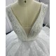 Sleeveless V Neck Lace Luxury Wedding Dress CBWD0016