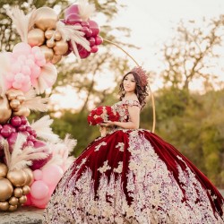 2024 Burgundy Quinceanera Dress Ball Gown Princess Dresses