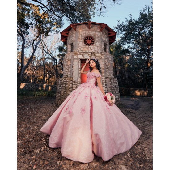 2024 Off Shoulder Vestidos De 15 Anos Pink Quinceanera Dress