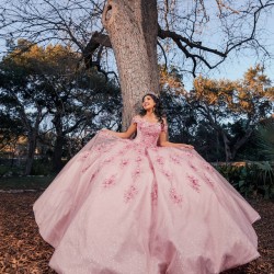 2024 Off Shoulder Vestidos De 15 Anos Pink Quinceanera Dress