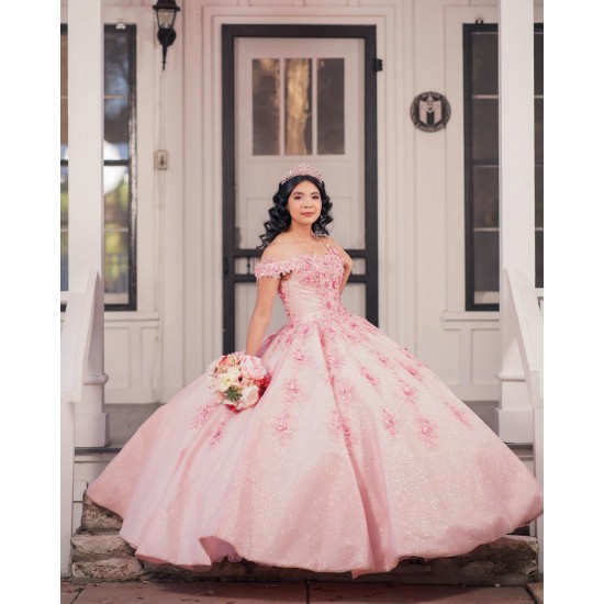 2024 Off Shoulder Vestidos De 15 Anos Pink Quinceanera Dress