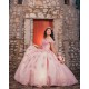 2024 Off Shoulder Vestidos De 15 Anos Pink Quinceanera Dress