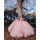 2024 Off Shoulder Vestidos De 15 Anos Pink Quinceanera Dress