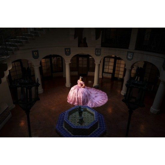 2024 Pink Quinceanera Dress Off Shoulder Princess Dresses With Bow