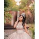 2024 Rose Gold Quince Dress Sleeveless Vestidos De 15 Anos With Bow