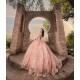 2024 Rose Gold Quince Dress Sleeveless Vestidos De 15 Anos With Bow