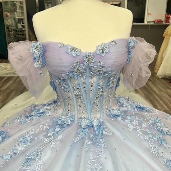 2024 Sky Blue Quinceanera Dresses Sweet 15 16 Birthday Party Gown Vestidos Para XV