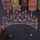 Baroque Vintage Crystal Crown Leaf Shape Fashion Rhinestone Tiara Hair Accessories Wedding Dress Headdress Princess Jewelry Gift