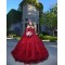 Cape Sleeve Burgundy Quinceanera Dress Beading Sweetheart Neck 15 Dresses