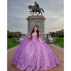 Cape Sleeve Lilac Quince Dress 2024Vestidos De 15 Anos