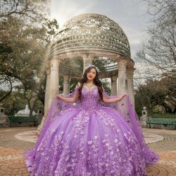 Cape Sleeve Lilac Quince Dress 2024Vestidos De 15 Anos