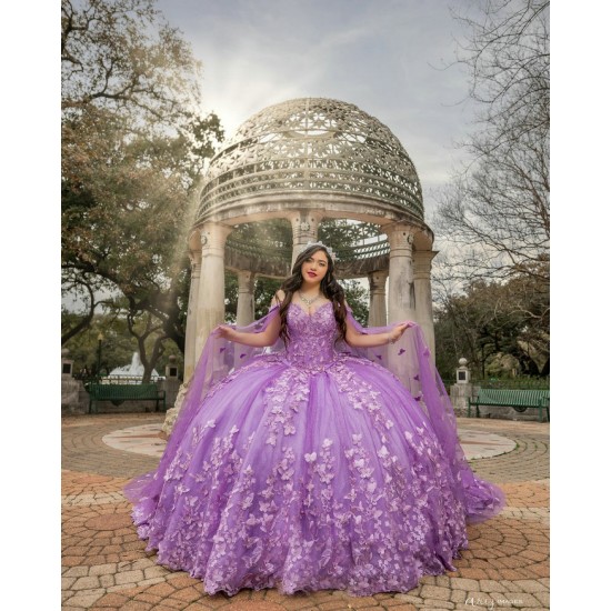 Cape Sleeve Lilac Quince Dress 2024Vestidos De 15 Anos