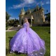 Cape Sleeve Lilac Quinceanera Dress Sweetheart Neck Sweet 15 Gowns