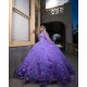 Cape Sleeve Lilac Quinceanera Dress Sweetheart Neck Sweet 15 Gowns