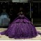 Cape Sleeve Purple Quinceanera Dress Vestidos De 15 Anos Instagram Gowns