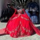 Cape Sleeve Red Quinceanera Dresses Sweetheart Neck 15 Dress