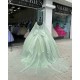 Cape Sleeve Sage Green Quinceanera Dress Sweetheart Bow 15 Ball Gown Dresses