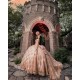 Champagne Quince Dress 2024 Off Shoulder Vestidos De 15 Anos With Bow