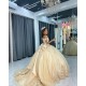 Champagne Quince Dress Sweetheart Vestidos De 15 Anos With Bow