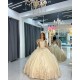 Champagne Quince Dress Sweetheart Vestidos De 15 Anos With Bow