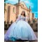 Detachable Aqua Quinceanera Dress Off Shoulder Vestidos De 15 Anos