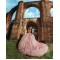 Detachable Sleeve Quinceanera Dress Pink Sequin Vestidos De 15 Anos With Bow