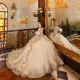 Detachable Sleeve Vestidos De 15 Anos Champagne Quinceanera Dress With Bow