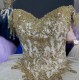 Fringe Sleeve Champagne Quinceanera Dresses Sweetheart Neck 15 Dress With Bow