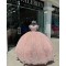 Fringe Sleeve Pink Quinceanera Dress Sweetheart 15 Dresses