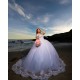 Girl Sky Blue Quince Dress Off Shoulder Vestidos De 15 Anos Instagram Gowns