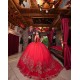 Girls Red Quince Dress Sweetheart Neck Sweet 16 Dresses