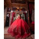 Girls Red Quince Dress Sweetheart Neck Sweet 16 Dresses